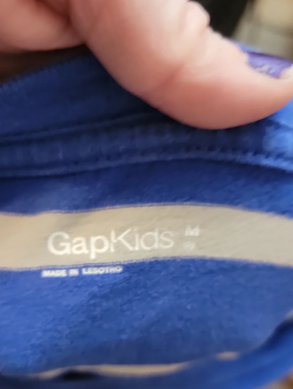 GAP Blue and White Striped Long-Sleeve Tee